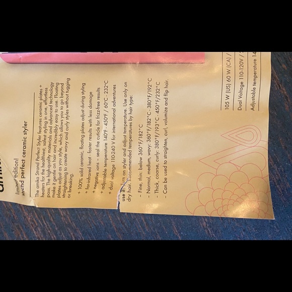 🎉 HOST PICK 🎉 Amika Limited Edition Strand Perfect Ceramic 1" Straightener - Picture 3 of 4